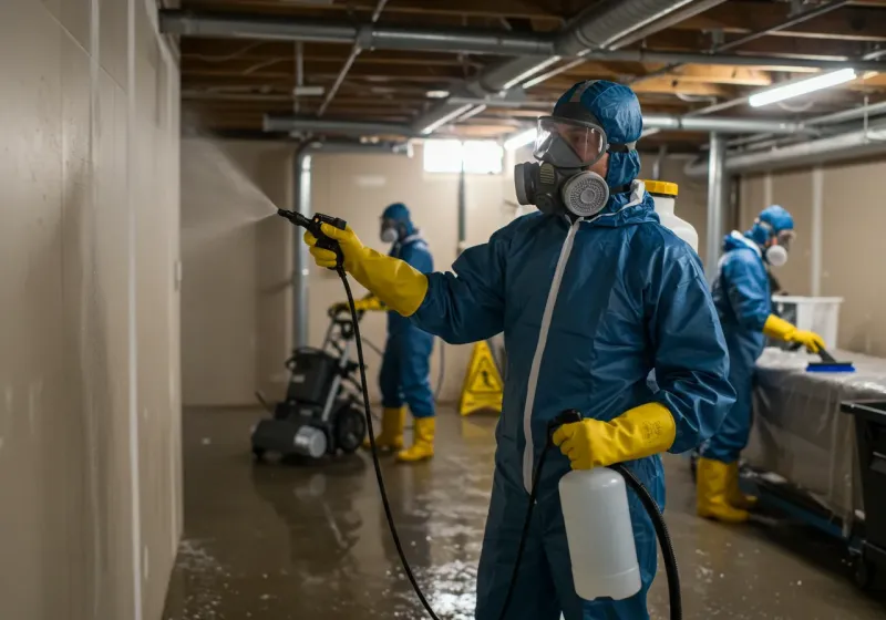 Basement Sanitization and Antimicrobial Treatment process in Shallotte, NC