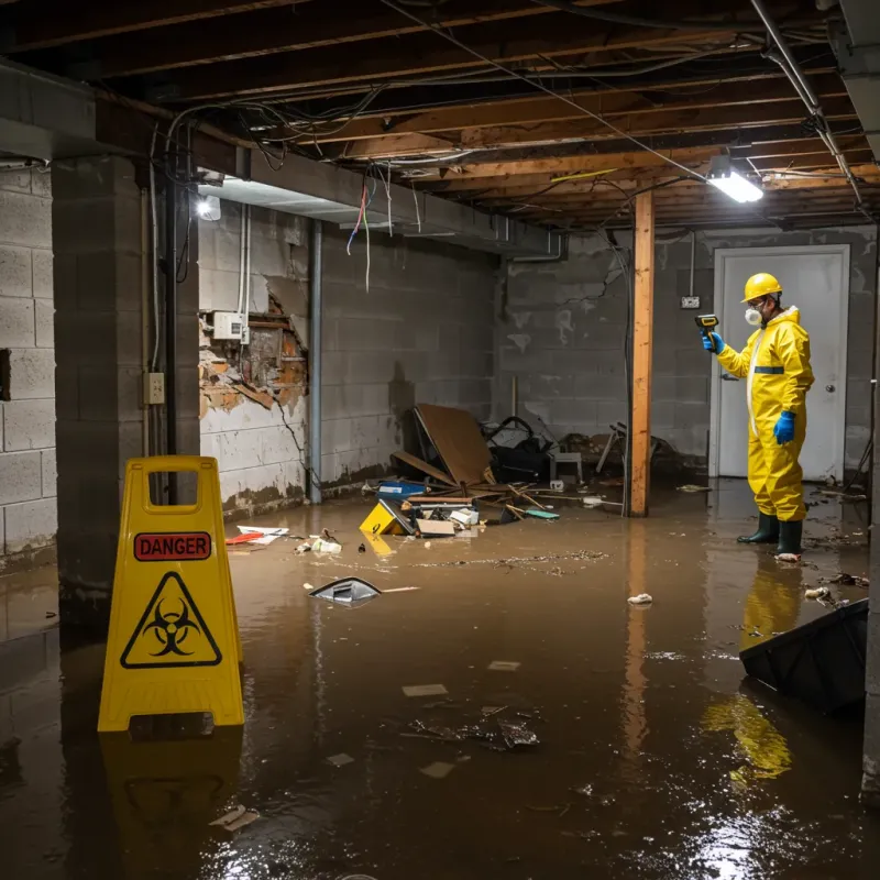 Flooded Basement Electrical Hazard in Shallotte, NC Property