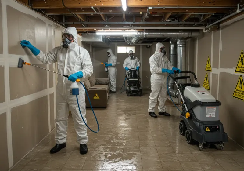 Basement Moisture Removal and Structural Drying process in Shallotte, NC